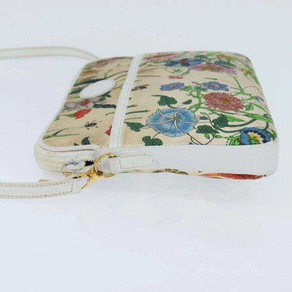 GUCCI Flora Shoulder Bag Canvas Beige Gold 004 92 0230 Auth 148945 - Picture 6 of 16